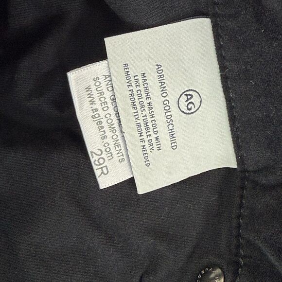 AG Adriano Goldschmied Velvet The Legging Super Skinny Pants Size 29 R Black USA - Picture 10 of 14